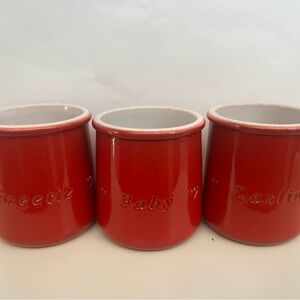 Red Ceramic Accent Jars Set